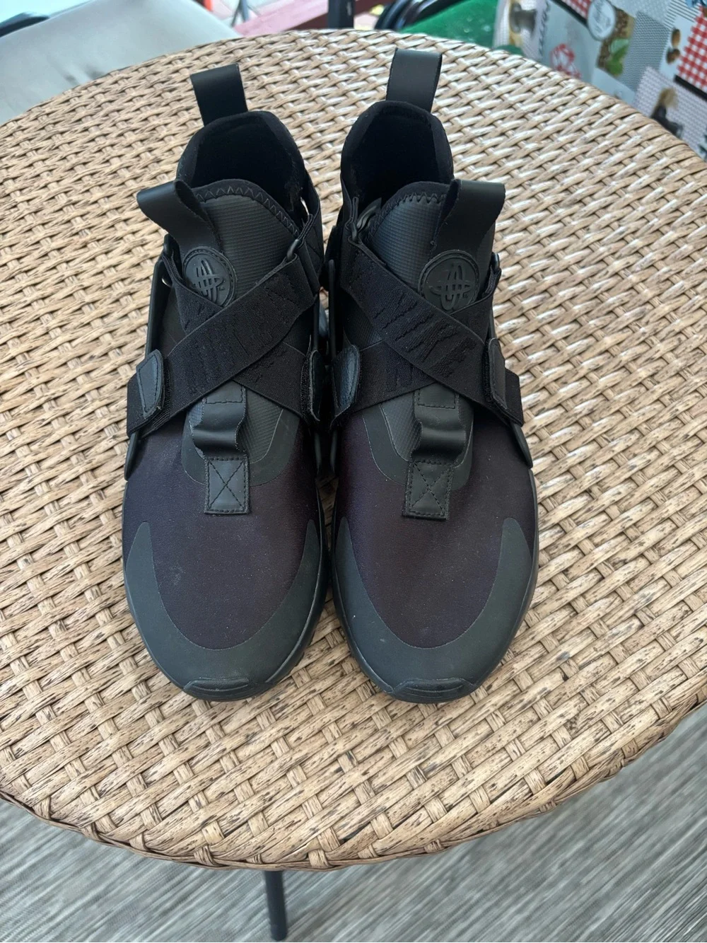 Nike Men’s Black Slip-On Cross-Strap Sneakers